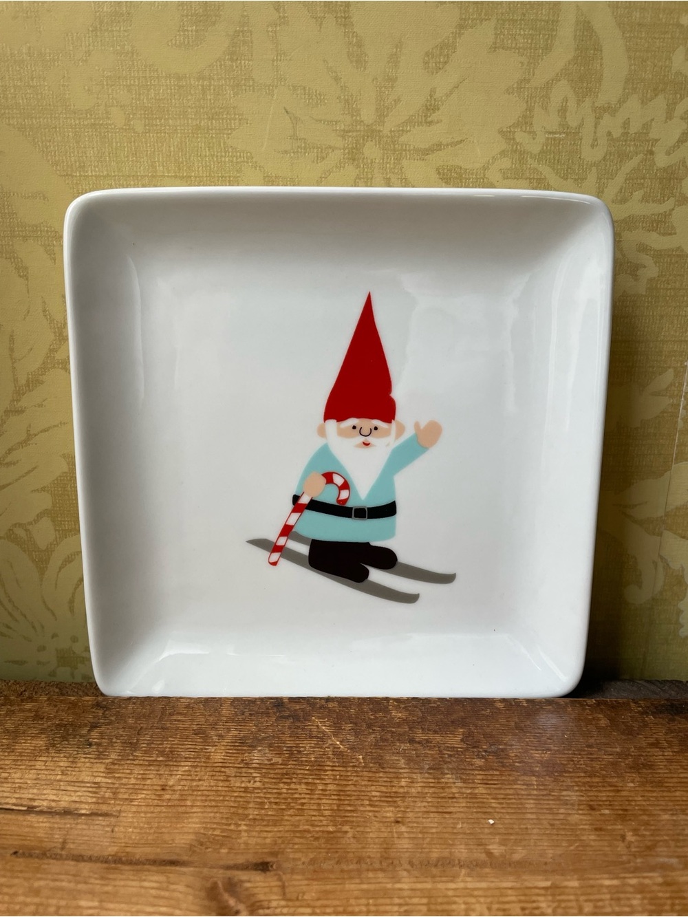 Paper Source Holiday Ski Gnome Plate / Trinket Tray